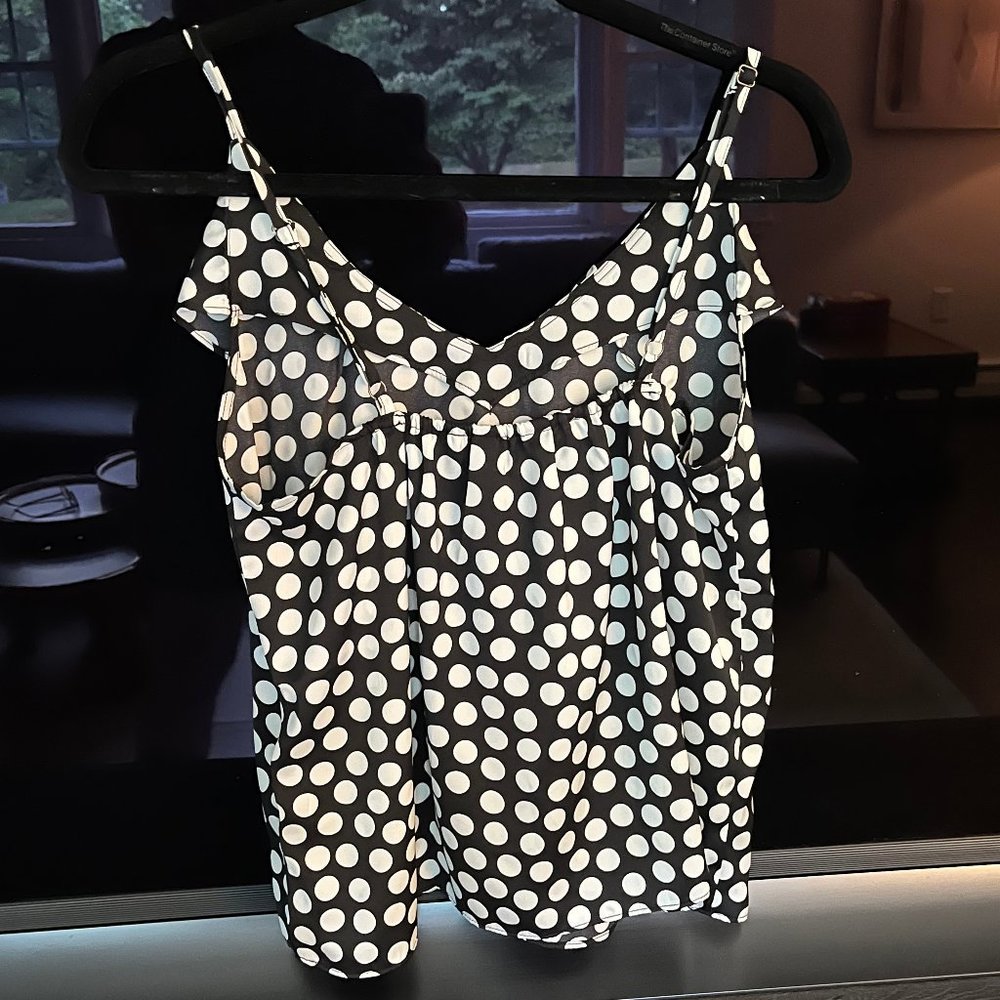 Banana Republic black and white polka a dot camisole - Picture 2 of 4